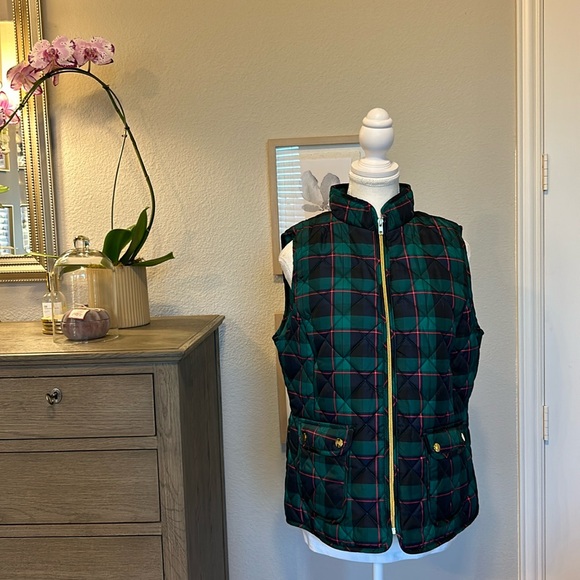 St John's Bay | Women's Winter  Plaid Quilted Vest | Size Med - Picture 1 of 12